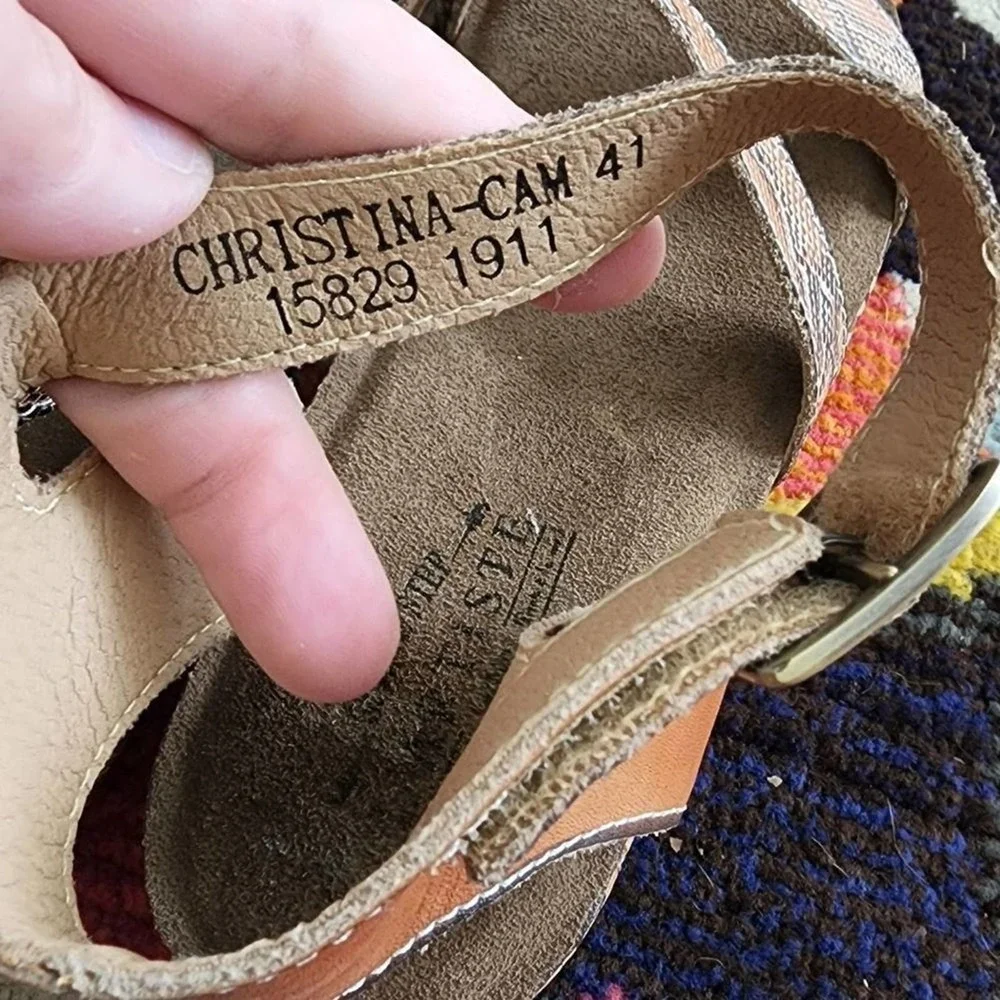 L'ARTISTE CHRISTINA ANKLE‎ STRAP SANDAL snakeskin size 41 new 10.5 US